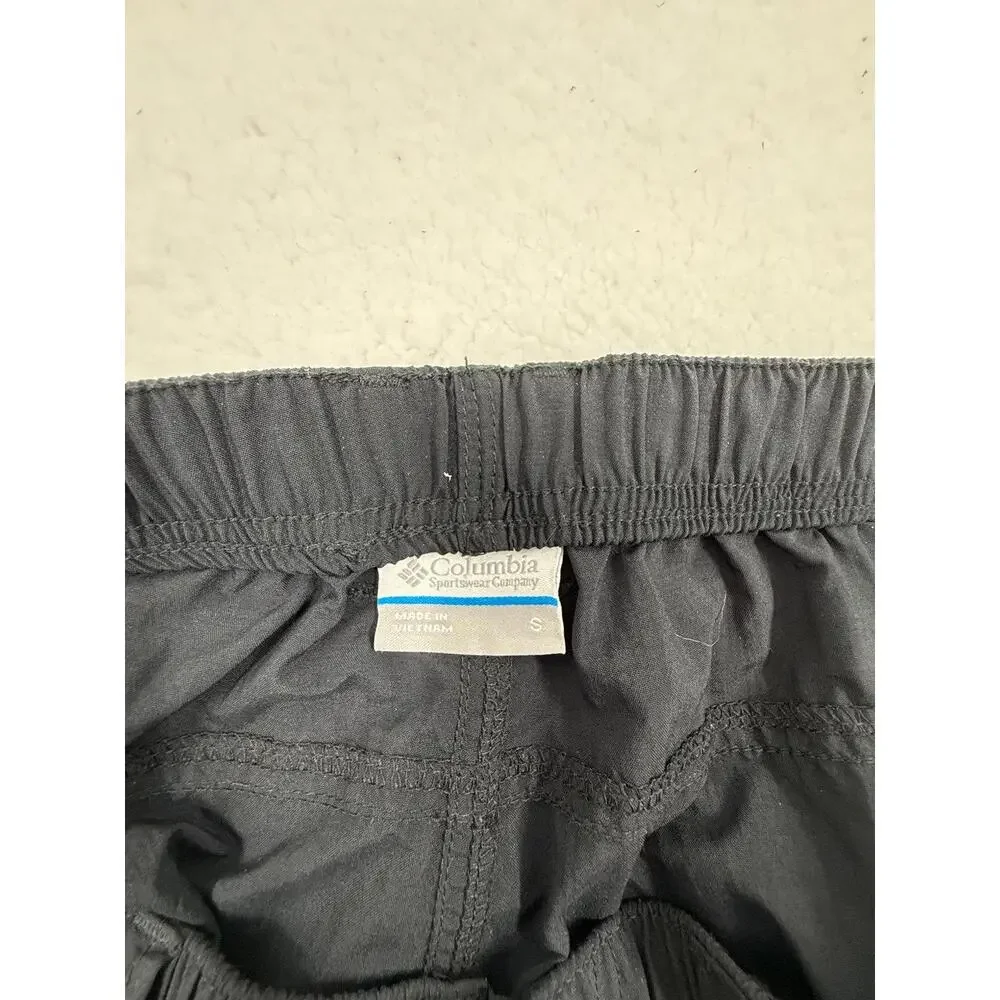 Columbia Black Elastic Waist Multiple Pockets‎ Casual Cargo Shorts Small